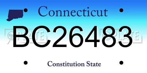 BC26483 Connecticut License Plate