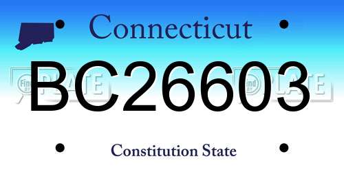 BC26603 Connecticut License Plate