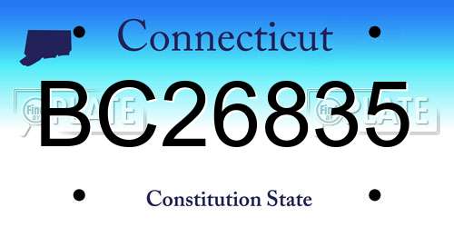 BC26835 Connecticut License Plate