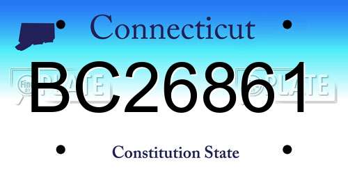 BC26861 Connecticut License Plate