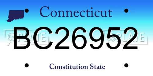 BC26952 Connecticut License Plate