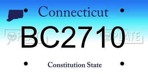 BC2710 Connecticut License Plate