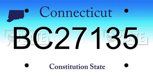 BC27135 Connecticut License Plate