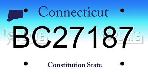 BC27187 Connecticut License Plate