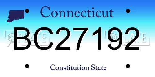 BC27192 Connecticut License Plate