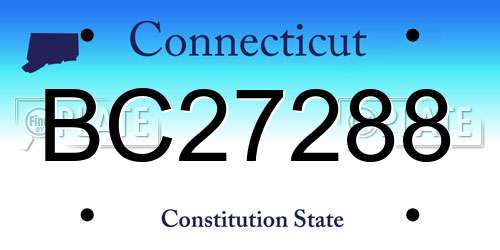 BC27288 Connecticut License Plate