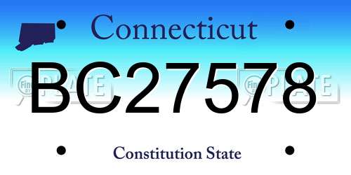 BC27578 Connecticut License Plate