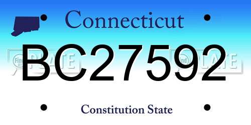 BC27592 Connecticut License Plate