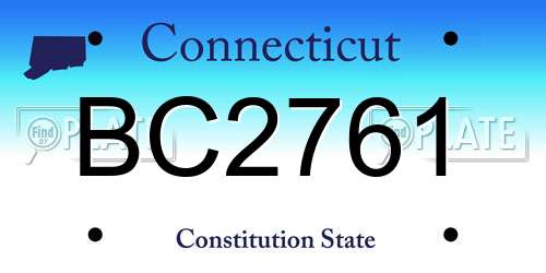 BC2761 Connecticut License Plate