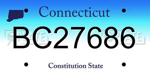 BC27686 Connecticut License Plate