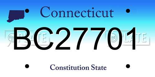 BC27701 Connecticut License Plate