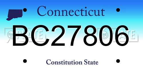BC27806 Connecticut License Plate