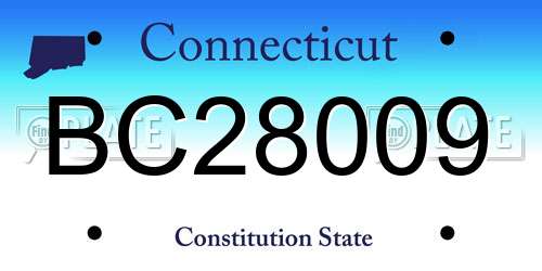 BC28009 Connecticut License Plate