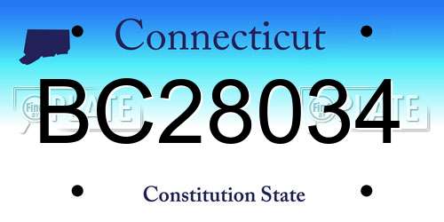 BC28034 Connecticut License Plate