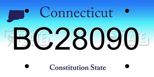 BC28090 Connecticut License Plate