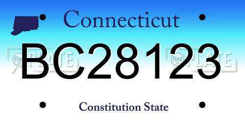 BC28123 Connecticut License Plate