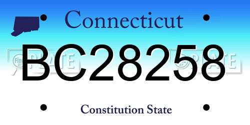 BC28258 Connecticut License Plate