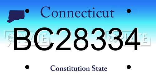 BC28334 Connecticut License Plate