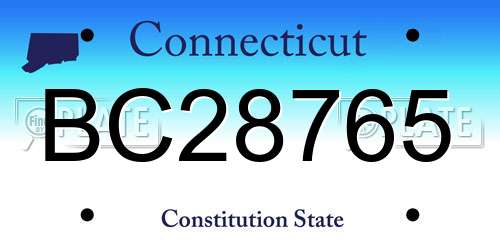 BC28765 Connecticut License Plate