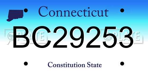 BC29253 Connecticut License Plate