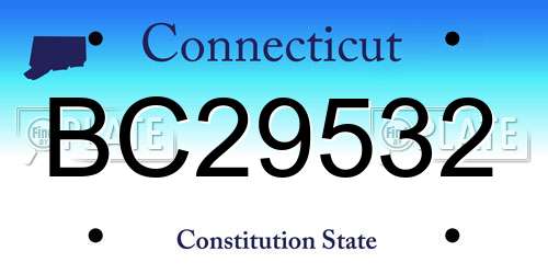 BC29532 Connecticut License Plate