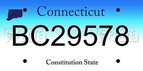 BC29578 Connecticut License Plate