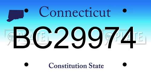 BC29974 Connecticut License Plate