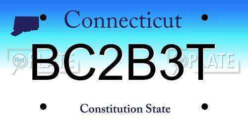 BC2B3T Connecticut License Plate