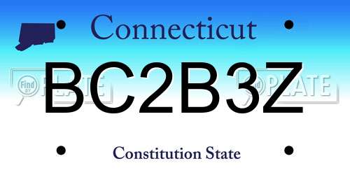 BC2B3Z Connecticut License Plate