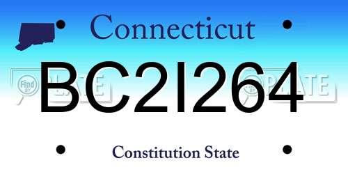 BC2I264 Connecticut License Plate
