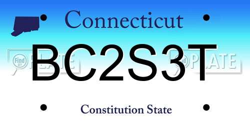 BC2S3T Connecticut License Plate