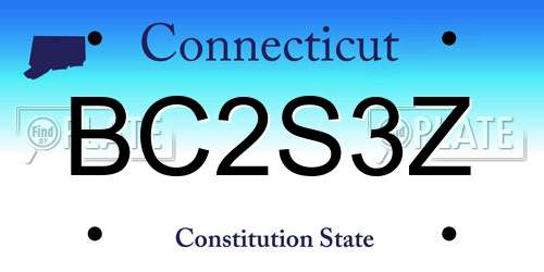 BC2S3Z Connecticut License Plate