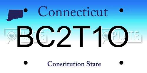 BC2T1O Connecticut License Plate