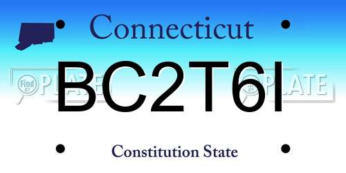 BC2T6I Connecticut License Plate