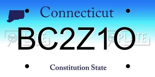 BC2Z1O Connecticut License Plate