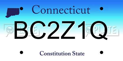 BC2Z1Q Connecticut License Plate