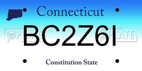 BC2Z6I Connecticut License Plate