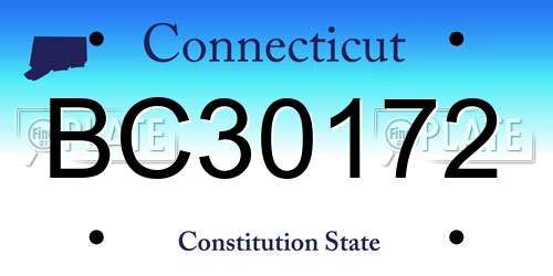 BC30172 Connecticut License Plate