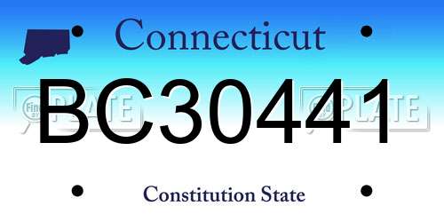 BC30441 Connecticut License Plate