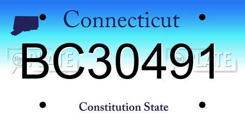 BC30491 Connecticut License Plate