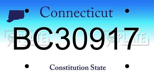 BC30917 Connecticut License Plate