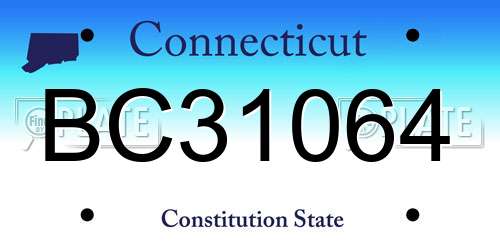 BC31064 Connecticut License Plate