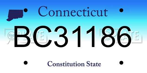 BC31186 Connecticut License Plate