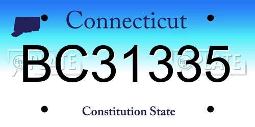 BC31335 Connecticut License Plate