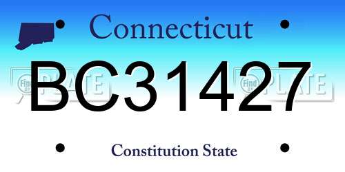 BC31427 Connecticut License Plate