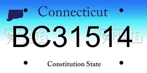 BC31514 Connecticut License Plate