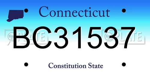 BC31537 Connecticut License Plate
