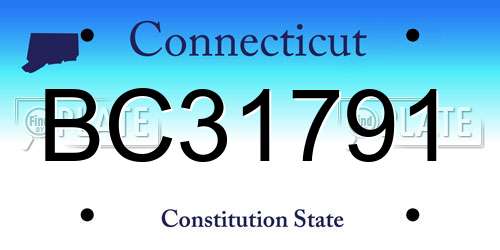BC31791 Connecticut License Plate