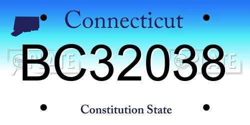 BC32038 Connecticut License Plate