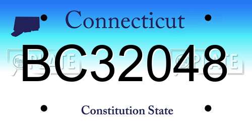 BC32048 Connecticut License Plate